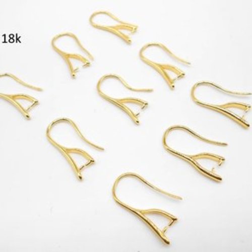 Une paire  de  crochets bélières boucles d'oreilles en plaqué or 14k ou argent 925
