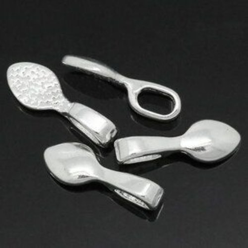 Pendentif forme cuillère plaqué argent ou laiton or