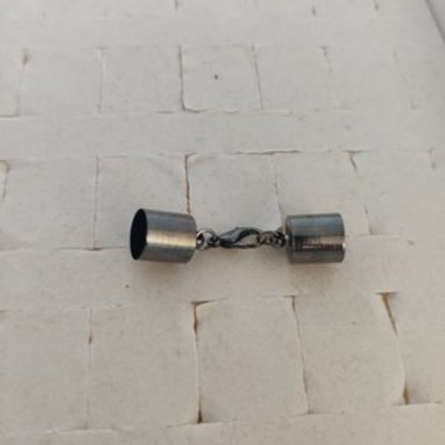 Fermoirs doubles embouts en acier inoxydable d’extrémité de cordon de sertissage en acier noir