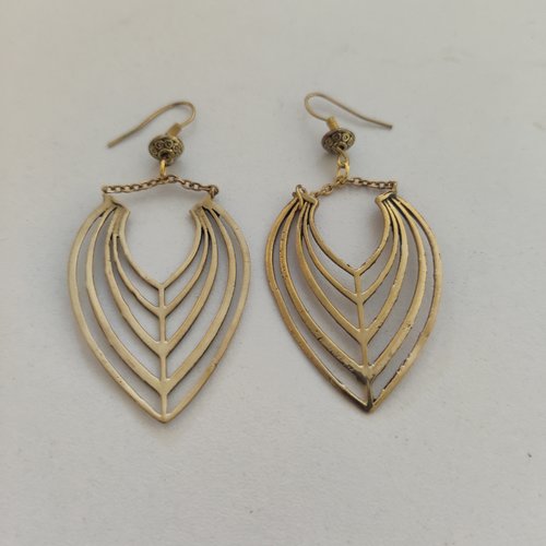 Boucles d'oreilles laiton vieilli éthnique