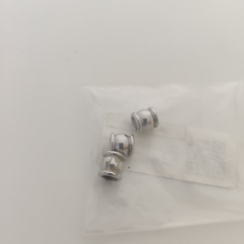 3 perles colonne en acier argent inoxydable 304.
