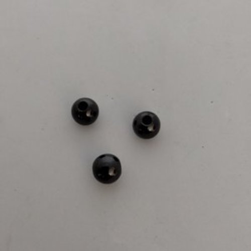 Lot de 6 perles hématite noires rondes de 12mm