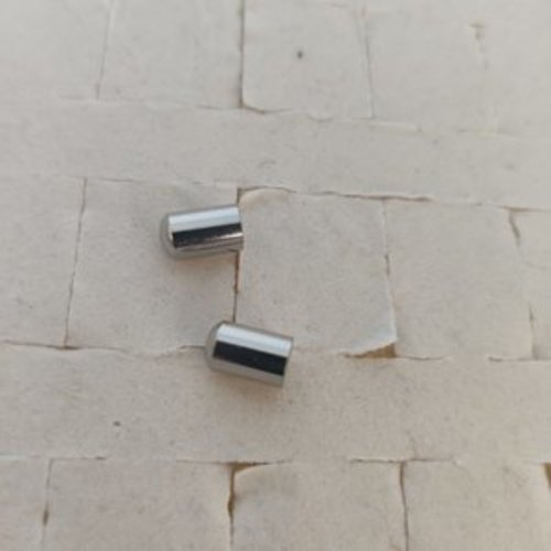 2 embouts de fixation en acier argent inoxydable, capuchon rond