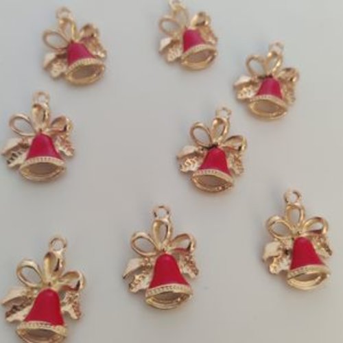 Lot de 4 breloques pendentifs émail et métal doré