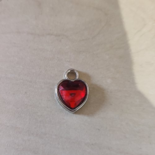 Pendentif breloque coeur en métal argenté