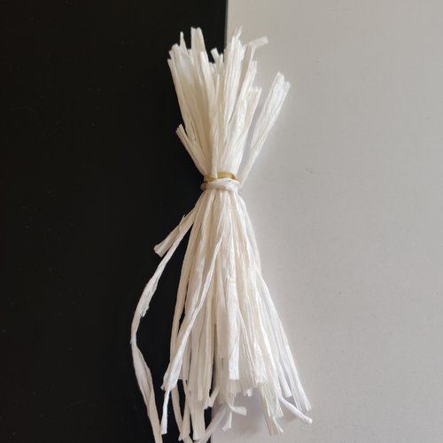Chutes de 10 bandes de raphia blanc mat