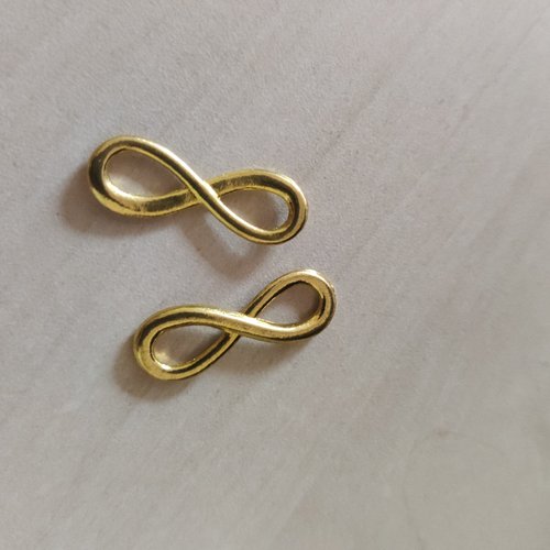 Lot de 2 breloques signe infini métal or