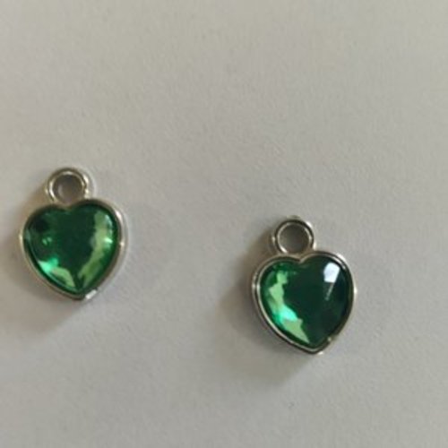 Pendentif breloque coeur en métal argenté