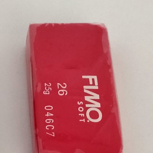 Pain de pâte argile de polymère fimo soft de 25g rouge