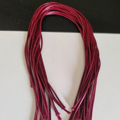 Lot de 4  cordons en cuir bordeau