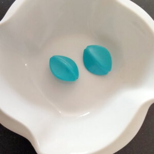 2 grandes perles turquoise en céramique