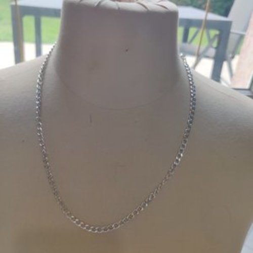 Collier maille goumette plaqué argent mixte