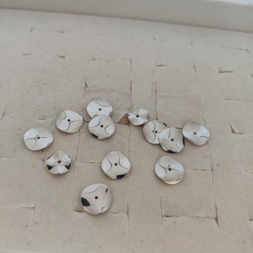 10 disques plats connecteurs  10mm en argent 925