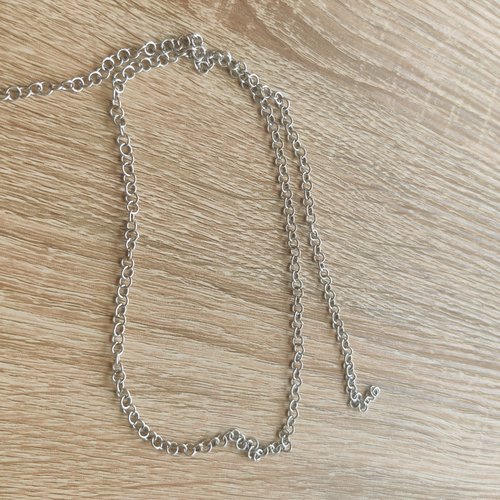 2m chaine rolo 4mm en acier argenté mat