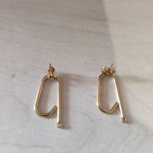 2 longues paires  support de boucles d'oreilles laiton or pour breloque