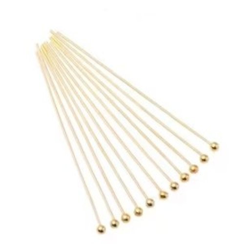Lot de 20 clous tiges à têtes rondes de 2mm doré