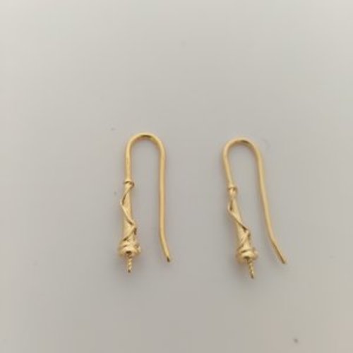 3 paires de support longues boucles d'oreilles pour perles plaqué or