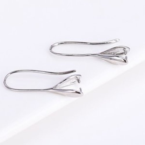 2 paires de  crochets bélières boucles d'oreilles en plaqué or 18k ou argent 925
