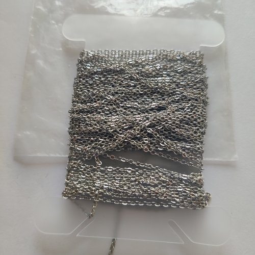 4m chaine rolo 1mm en acier argenté mat