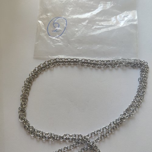 2m chaine rolo 3mm en acier argenté mat