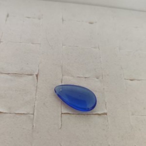 2 perles gouttes lisses en verre tchèque en cristal de couleur bleue