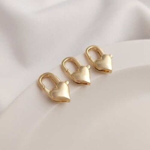 3 fermoirs pince à homard bélière ou pendentif plaqué or 14k véritable, fermoir coeur bombé