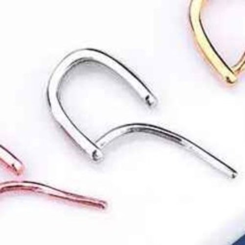 2 petites bélières arrondie à clip en argent 925 avec tige