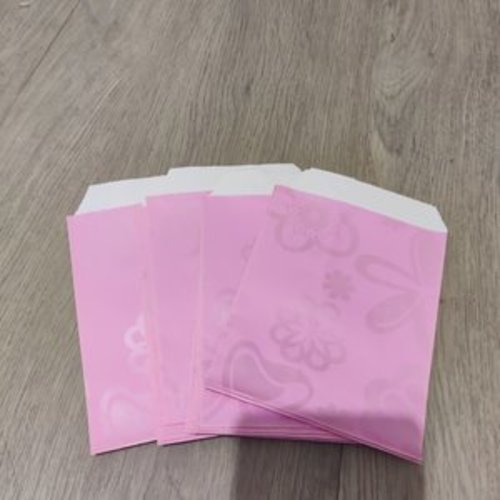 Lot de 38 pochettes cadeaux papier glacé rose