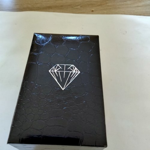 Boite carton rectangulaire  cadeau avec couvercle  noir en simili cuir