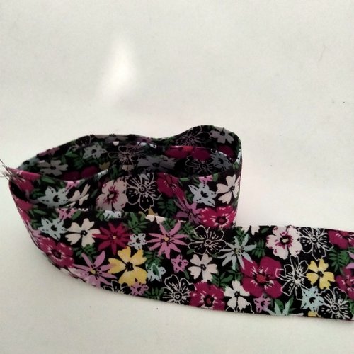 Ruban tissu à nouer polyester de couleur printanière avec motifs fleurs ou bleu royal