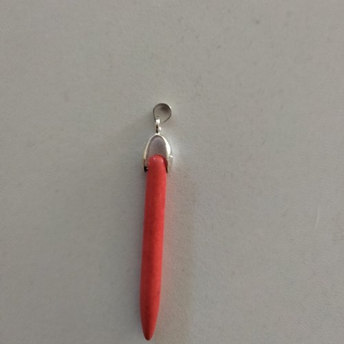 Pendentif , boucles d'oreilles ou collier pierres howlite rouge et bélière en argent 925