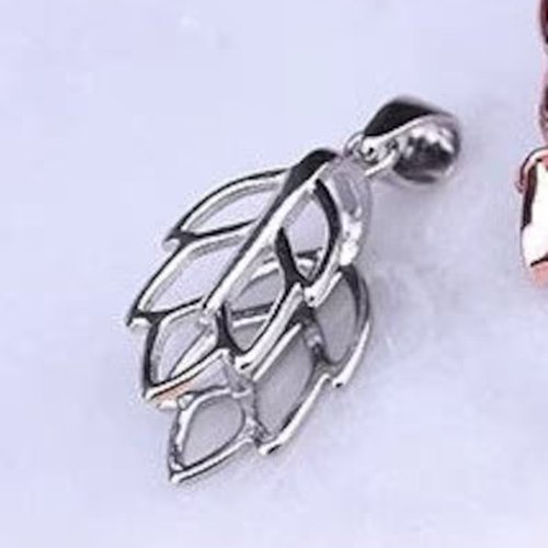 Bélière  en argent 925 ou plaqué or 18k boucle à feuille creuse et ajourée