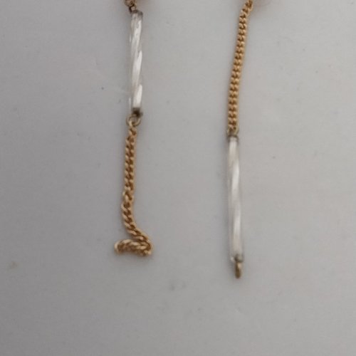 2 grandes breloques connecteurs acier et perles de verre
