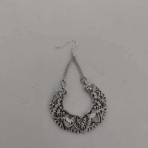 Créoles en argent 925 éthniques sur chainette