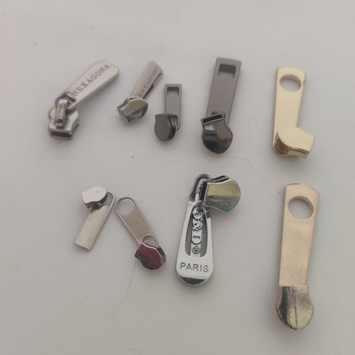 Lot de 8 tirettes pour fermetures éclair