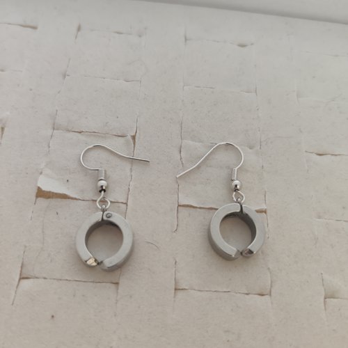 Boucles d'oreilles créoles acier argent