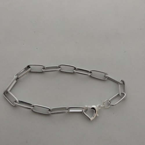 Bracelet plaqué argent maillons rectangulaires
