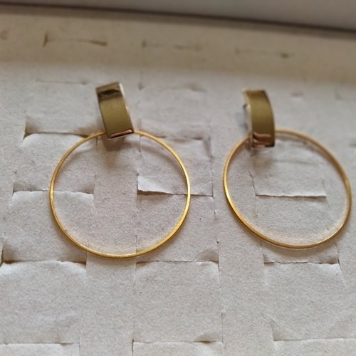 Boucles d'oreilles créoles en laiton doré