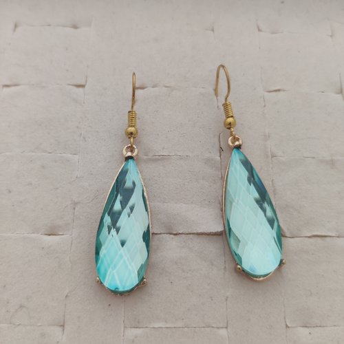 Boucles d'oreilles pierre en verre effet cristal