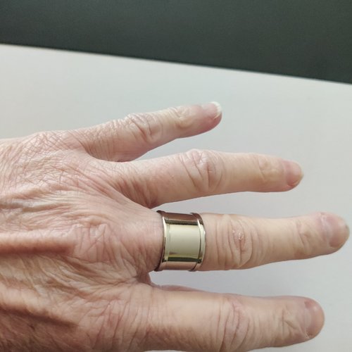 Bague anneau laiton argent mixte réglable