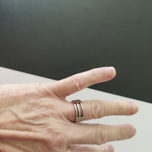 Bague anneau laiton argent femme