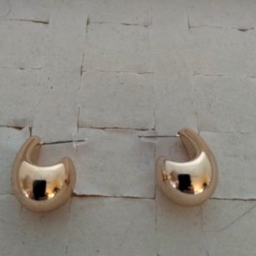 Boucles d'oreilles métal argent ou doré goutte d'eau
