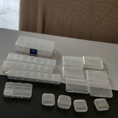 Lot de boites de rangement en plastique transparent