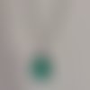 Collier bronze cabochon en verre motifs abstrait vert