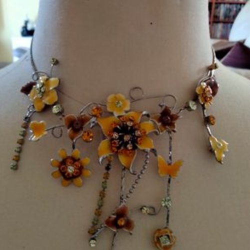 Collier fantaisie jaune