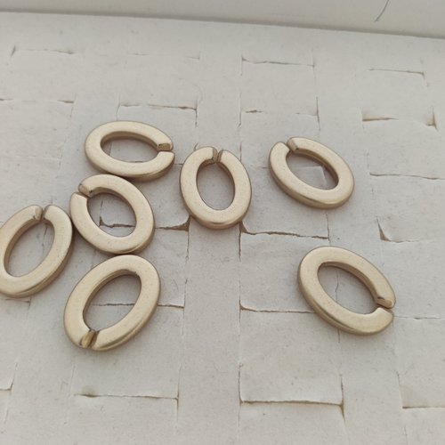 Lot de 7 grandes perles ovales acrylique doré
