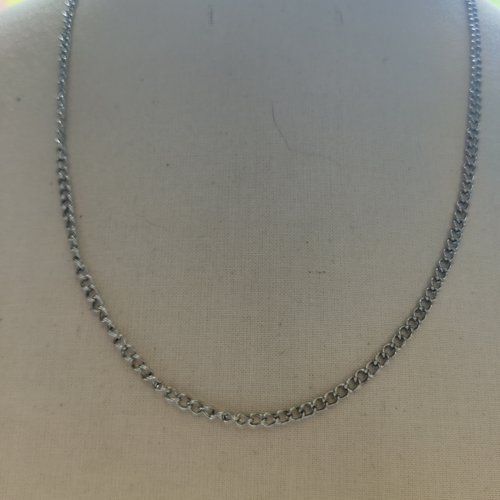 Collier chaine acier argent