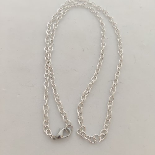 Collier chaine acier argent
