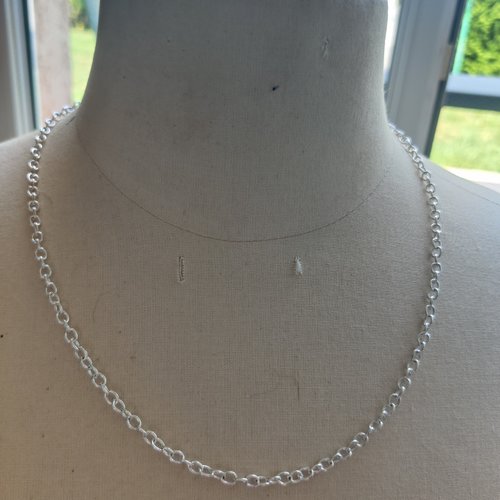 Collier chaine acier argent