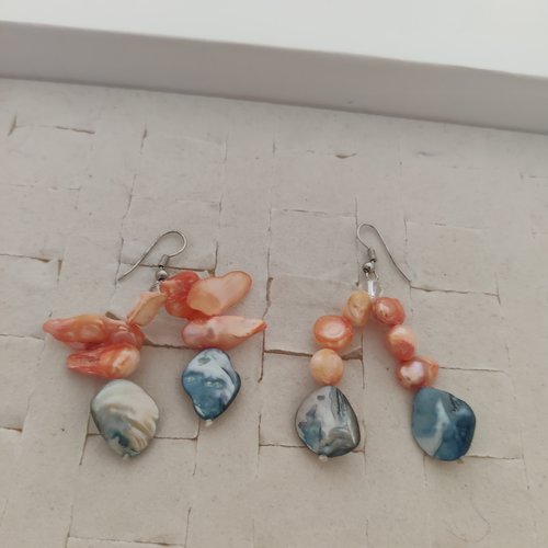 Boucles d'oreilles perles résine